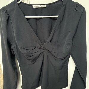 Abercrombie & Fitch Black Knot Detail Blouse